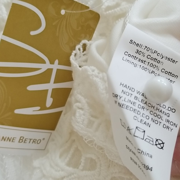 Suzanne Betro White Lace Sleeveless Boho Tunic - Picture 7 of 7